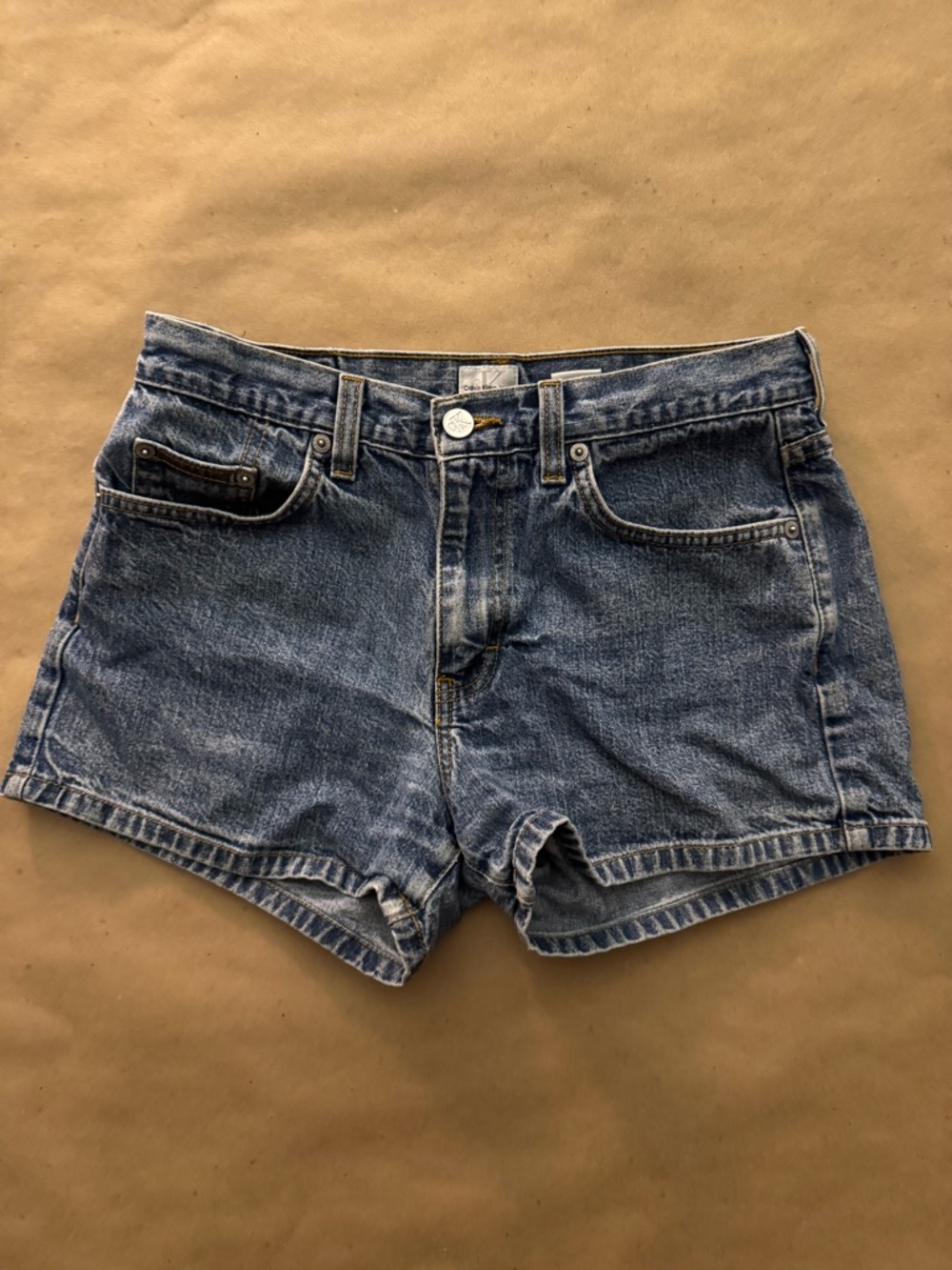 Vintage Calvin Klein Denim Mom Shorts Women's 7 Blue Jean Retro 90s Made in USA
